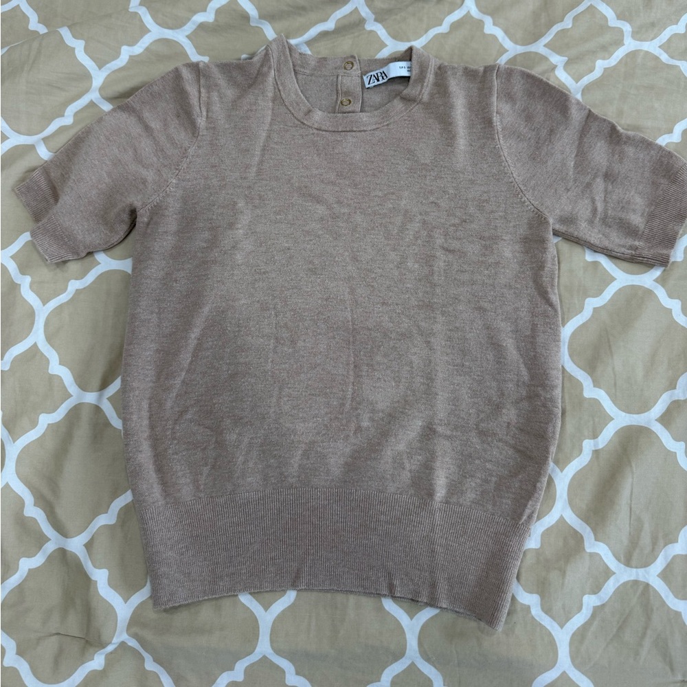 Zara Beige Knit Top
